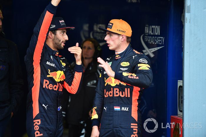 Daniel Ricciardo, Red Bull Racing y Max Verstappen, Red Bull Racing en parc ferme