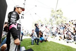 Sergio Perez, Force India, poses for photographers