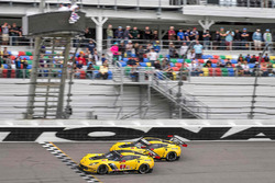 #4 Corvette Racing Chevrolet Corvette C7.R: Oliver Gavin, Tommy Milner, Marcel Fässler, #3 Corvette Racing Chevrolet Corvette C7.R: Antonio Garcia, Jan Magnussen, Mike Rockenfeller take the checkered flag