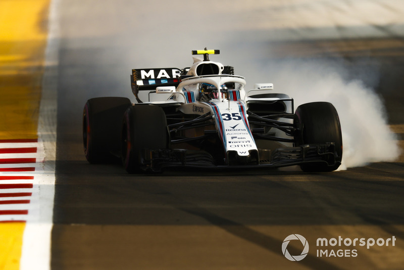 Sergey Sirotkin, Williams FW41, bloquea en la frenada