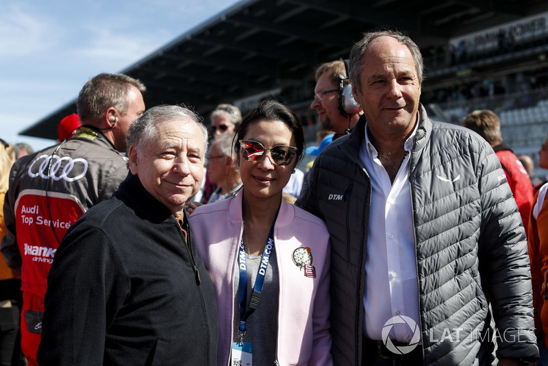 Jean Todt, FIA President with wife Michelle Yeoh and Gerhard Berger, ITR Chairman