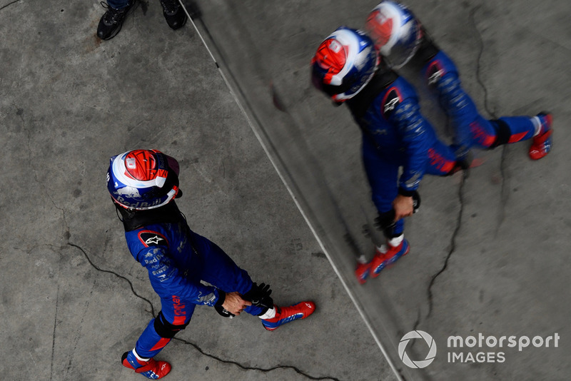 Brendon Hartley, Scuderia Toro Rosso dans le Parc Fermé