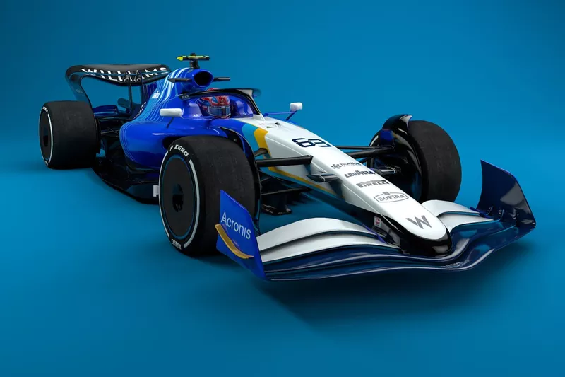 La livrée 2021 de la Williams sur la Formule 1 de 2022