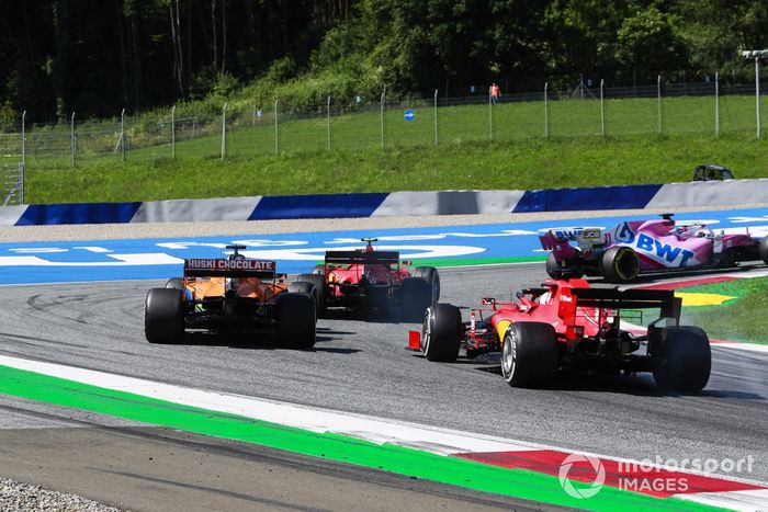 Charles Leclerc, Ferrari SF1000, Carlos Sainz Jr., McLaren MCL35, Sebastian Vettel, Ferrari SF1000