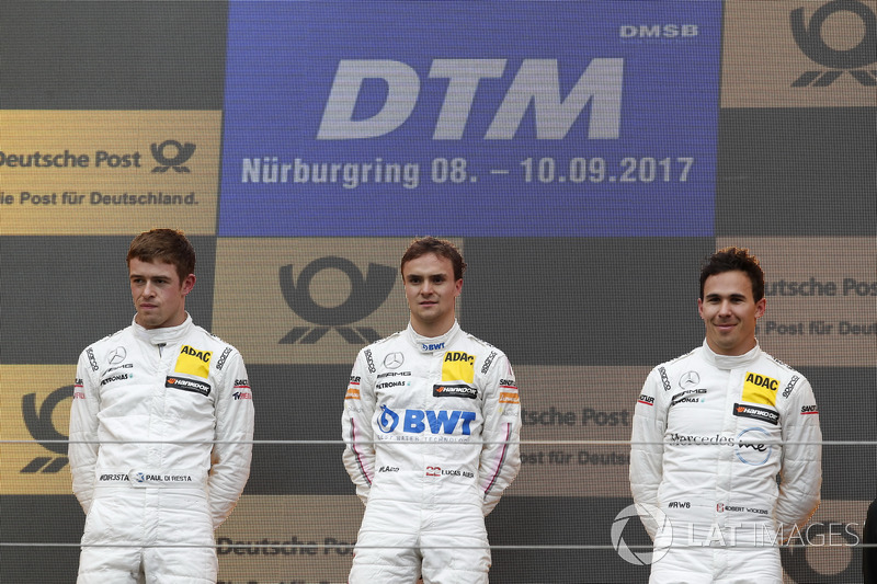 Podio: Ganador de la carrera Lucas Auer, Mercedes-AMG Team HWA, Mercedes-AMG C63 DTM, segundo lugar Paul Di Resta, Mercedes-AMG Team HWA, Mercedes-AMG C63 DTM, tercer lugar Robert Wickens, Mercedes-AMG Team HWA, Mercedes-AMG C63 DTM