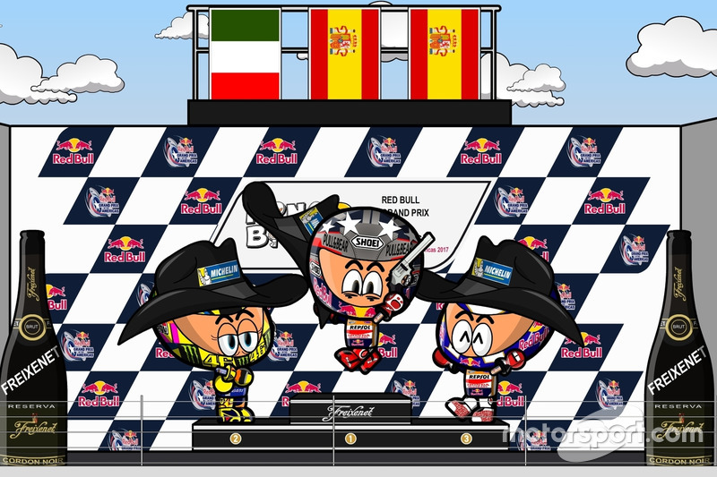 Podium MotoGP Amerika Serikat 2017 a la 'MiniBikers'