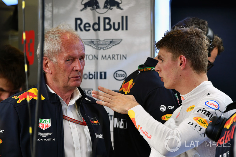 Dr Helmut Marko, Red Bull Motorsport Consultant and Max Verstappen, Red Bull Racing