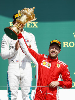 Podium: Race winner Sebastian Vettel, Ferrari