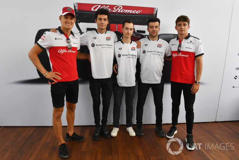 Marcus Ericsson, Sauber and Charles Leclerc, Sauber with Sauber eSports drivers