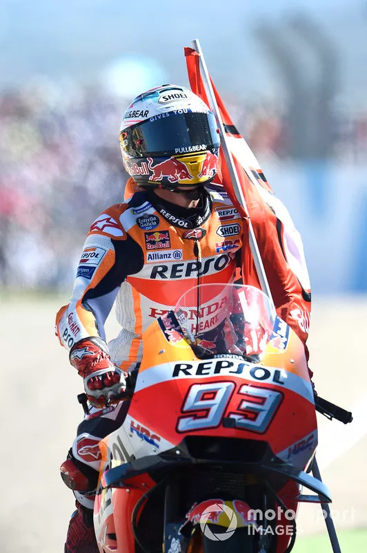 El ganador de la carrera Marc Marquez, Repsol Honda Team, gana