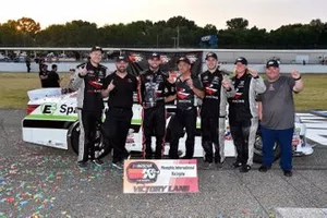#4 Chase Cabre, Max Siegel, Toyota Camry, Honda Generators / Eibach celebrates his win
