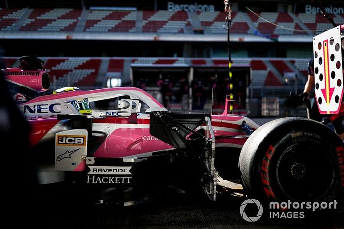 Nick Yelloly, Racing Point RP19, durante un pit stop