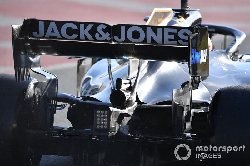 L'arrière de la voiture de Romain Grosjean, Haas F1 Team VF-19