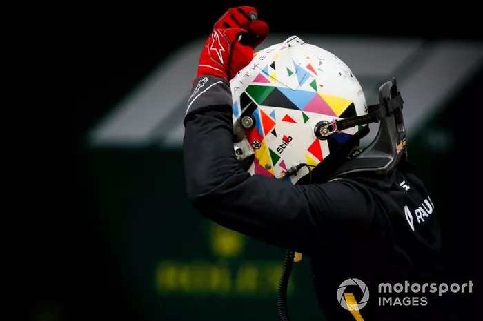 Race winner Jack Aitken, Campos Racing celebrates in parc ferme 