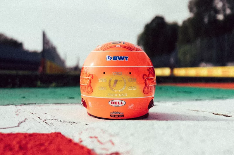 Le casque d'Esteban Ocon, Alpine