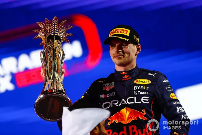 Podio: ganador Max Verstappen, Red Bull Racing