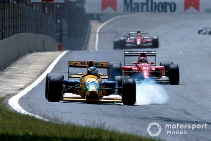 Michael Schumacher, Benetton B191B Ford y Jean Alesi, Ferrari F92A