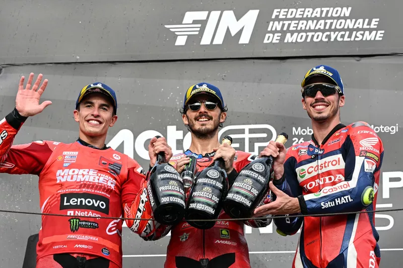 Joan Mir, Honda HRC, Francesco Bagnaia, Ducati Team, Marc Marquez, Ducati Team