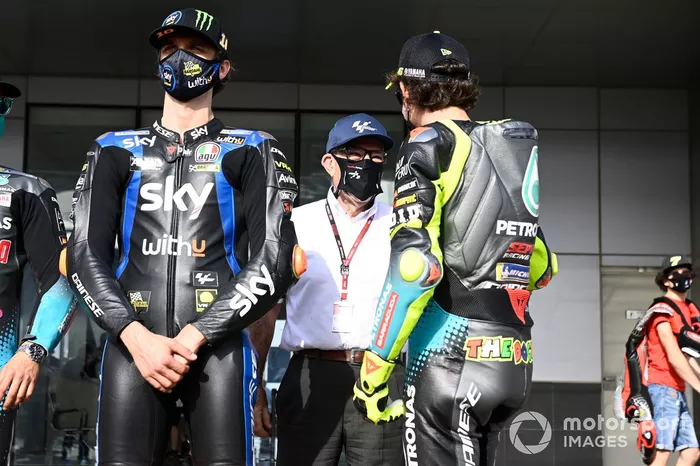 Carmelo Carmelo Ezpeleta, CEO Dorna Sports, Valentino Rossi, Petronas Yamaha SRT