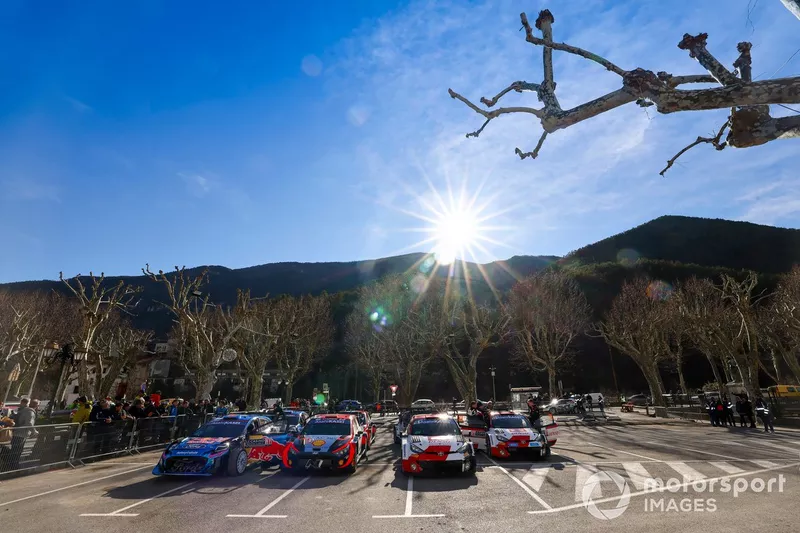 Ott Tänak, Martin Järveoja, M-Sport Ford World Rally Team Ford Puma Rally1, Dani Sordo, Candido Carrera, Hyundai World Rally Team Hyundai i20 N Rally1, Takamoto Katsuta, Aaron Johnston, Toyota Gazoo Racing WRT NG Toyota GR Yaris Rally1, Elfyn Evans, Scott Martin, Toyota Gazoo Racing WRT Toyota GR Yaris Rally1