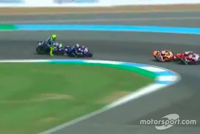 Valentino Rossi in lotta con Maverick Viñales