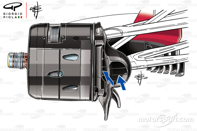 Ferrari SF71H front brake duct, captioned