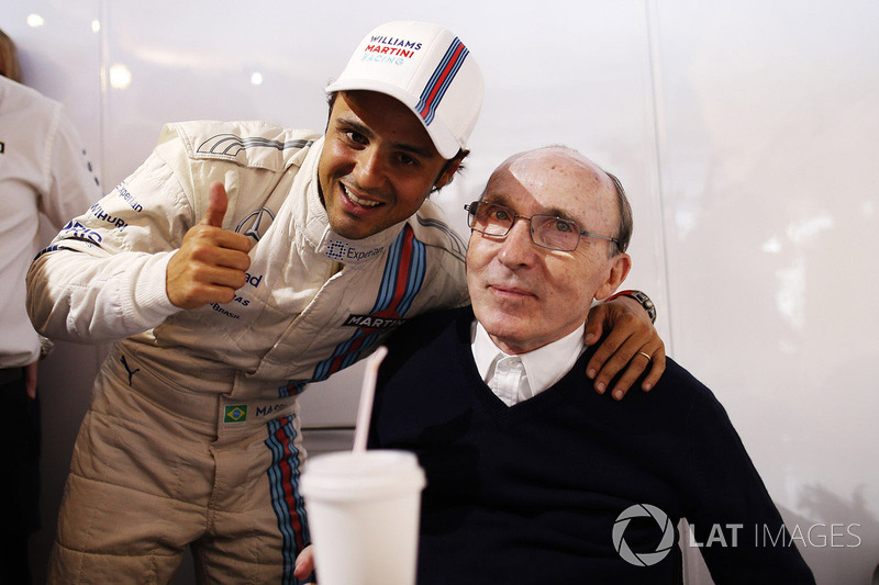 Felipe Massa, Williams F1, viert de pole-position met Sir Frank Williams, Team Principal Williams F1