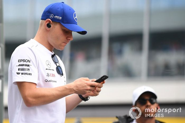 Valtteri Bottas, Mercedes AMG F1 y Lewis Hamilton, Mercedes AMG F1 en el desfile de pilotos