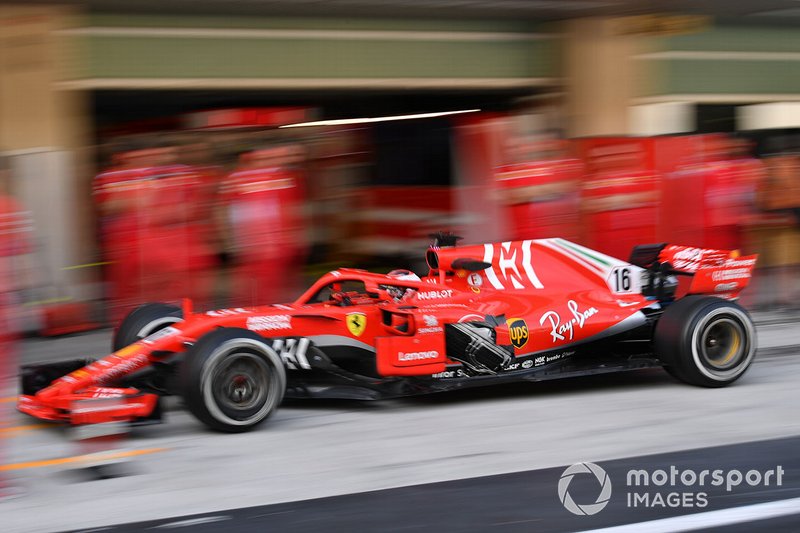 Charles Leclerc, Ferrari SF71H avec un morceau manquant sur la carrosserie