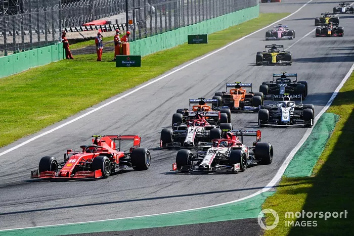 Charles Leclerc, Ferrari SF1000, Antonio Giovinazzi, Alfa Romeo Racing C39, Kimi Raikkonen, Alfa Romeo Racing C39, Carlos Sainz Jr., McLaren MCL35
