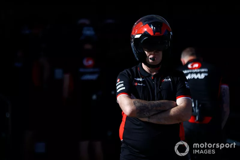 L'équipe des stands de Haas F1