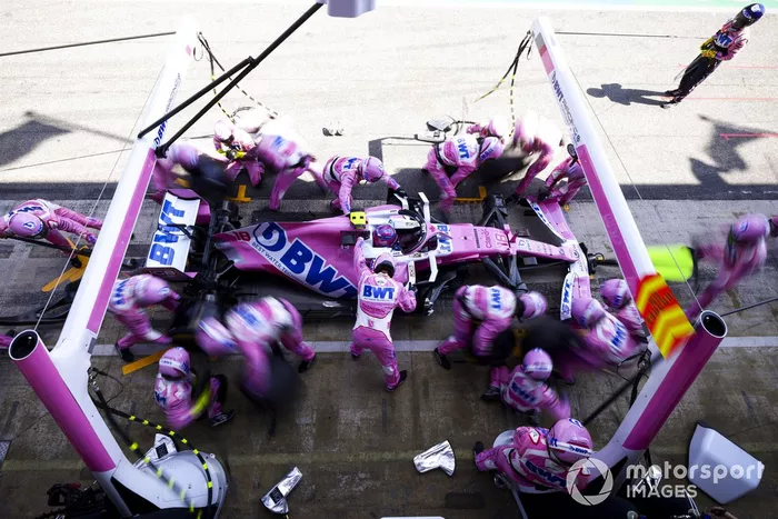 Lance Stroll, Racing Point RP20,  pit stop