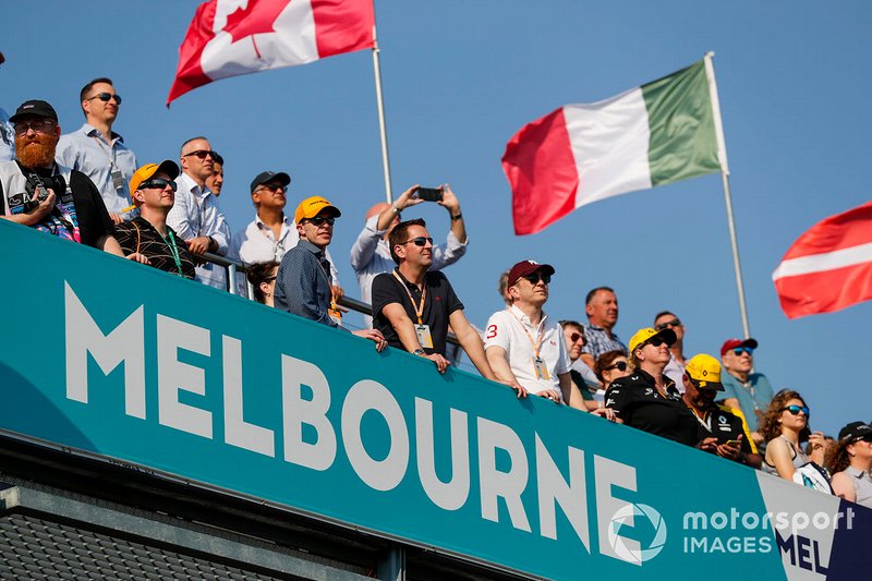 Fans watch the action
