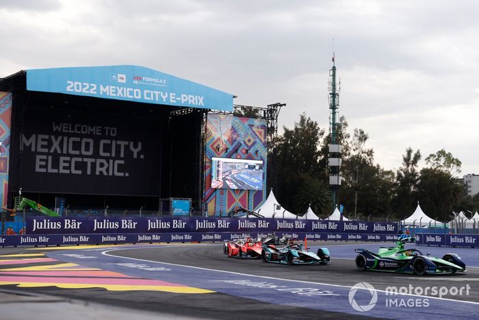 Robin Frijns, Envision Racing, Audi e-tron FE07, Mitch Evans, Jaguar Racing, Jaguar I-TYPE 5, Oliver Rowland, Mahindra Racing, Mahindra M7Electro