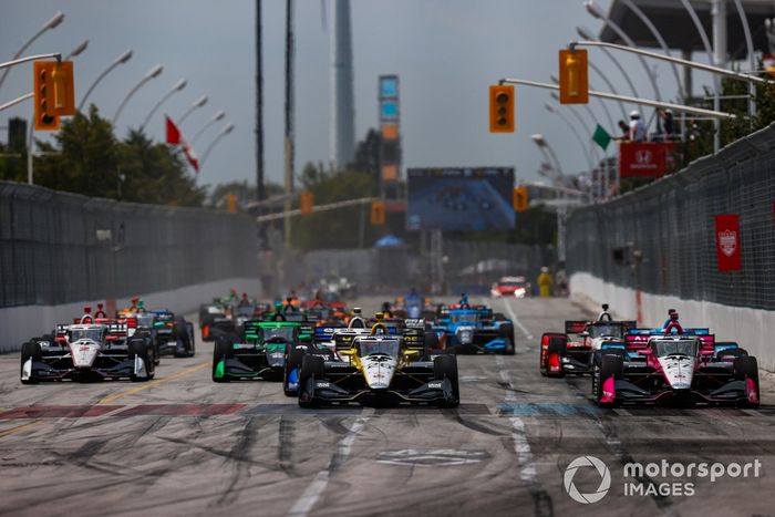Bandera verde, Colton Herta, Andretti Global c/ Curb-Agajanian Honda