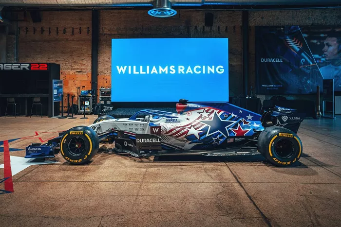 Decoración especial del equipo Williams para el GP de Estados Unidos
