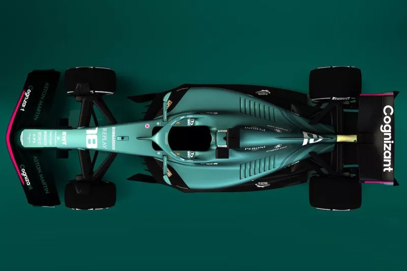 La livrée 2021 d'Aston Martin sur la Formule 1 de 2022