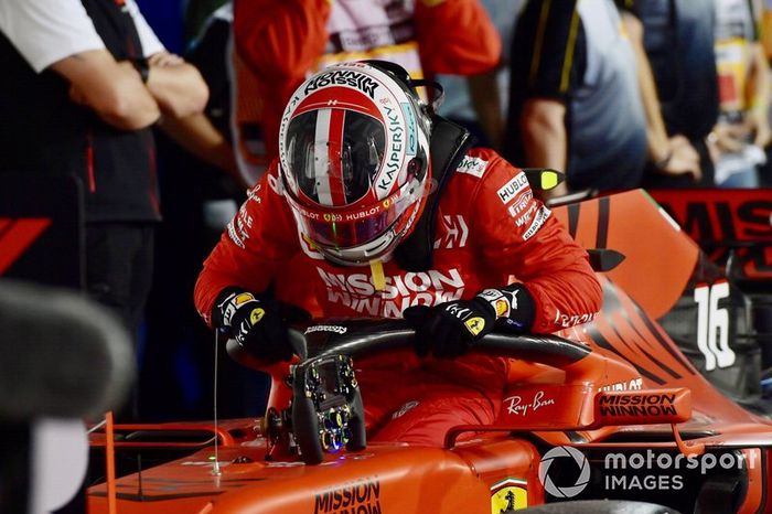 Charles Leclerc, Ferrari, en Parc Ferme