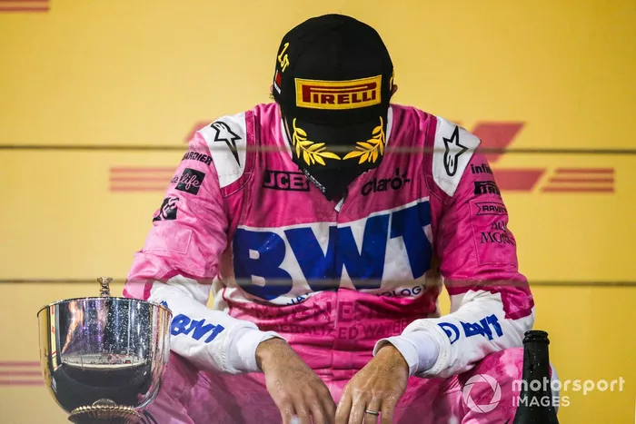Podio: ganador de la carrera Sergio Pérez, Racing Point