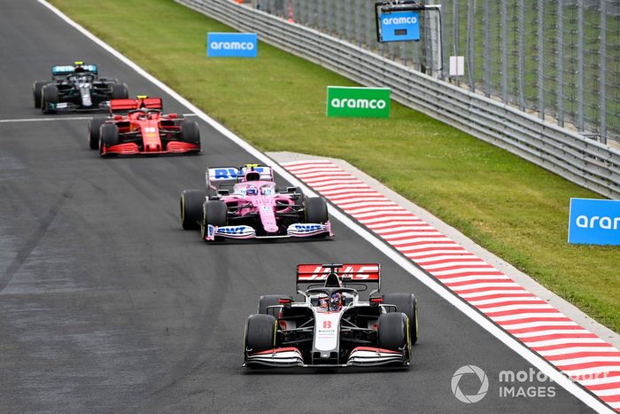 Romain Grosjean, Haas VF-20, Lance Stroll, Racing Point RP20, Charles Leclerc, Ferrari SF1000, Valtteri Bottas, Mercedes F1 W11