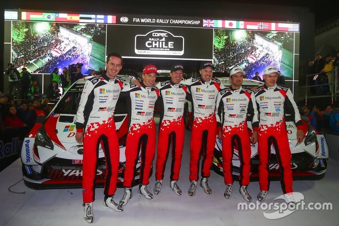 Kris Meeke, Sebastian Marshall, Toyota Gazoo Racing WRT Toyota Yaris WRC, Jari-Matti Latvala, Miikka Anttila, Toyota Gazoo Racing WRT Toyota Yaris WRC, Ott Tänak, Martin Järveoja, Toyota Gazoo Racing WRT Toyota Yaris WRC