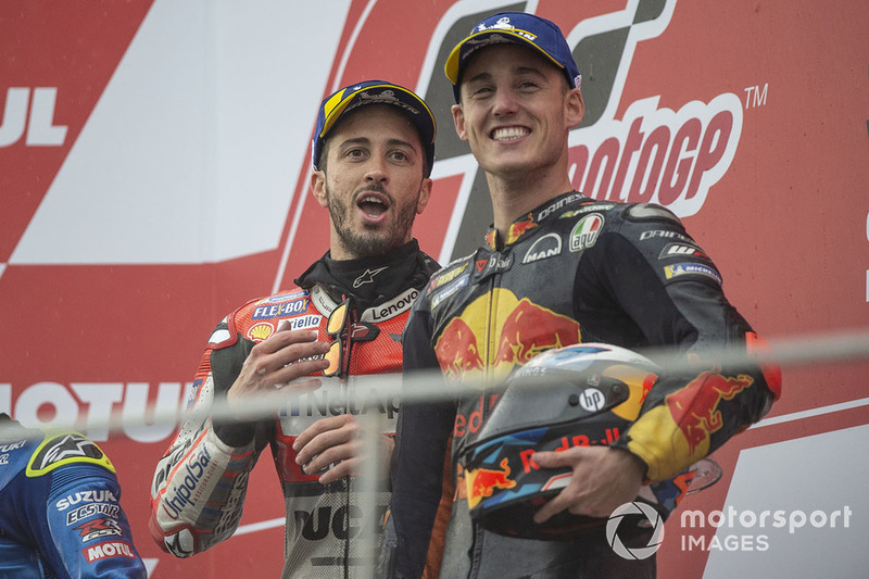 Podium: race winner Andrea Dovizioso, Ducati Team, third place Pol Espargaro, Red Bull KTM Factory Racing