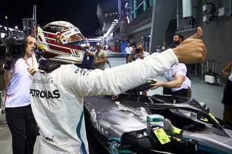 Lewis Hamilton, Mercedes AMG F1, festeggia la pole