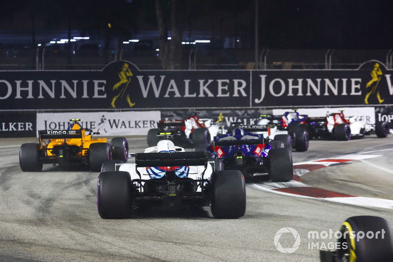 Marcus Ericsson, Sauber C37, Kevin Magnussen, Haas F1 Team VF-18, Stoffel Vandoorne, McLaren MCL33, Brendon Hartley, Toro Rosso STR13, y Sergey Sirotkin, Williams FW41