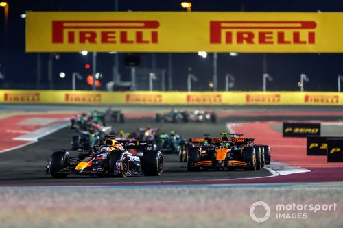 Max Verstappen, Red Bull Racing RB20, Lando Norris, McLaren MCL38, George Russell, Mercedes F1 W15