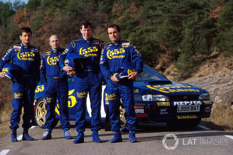 Luis Moya, Derek Ringer, Colin McRae, Carlos Sainz, Subaru Impreza