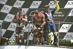 Podio: il vincitore della gara Jorge Lorenzo, Ducati Team, il secondo classificato Andrea Dovizioso, Ducati Team, il terzo classificato Valentino Rossi, Yamaha Factory Racing
