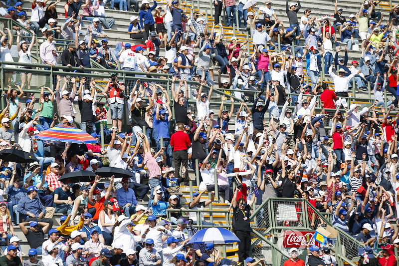 Fans in the grandstand