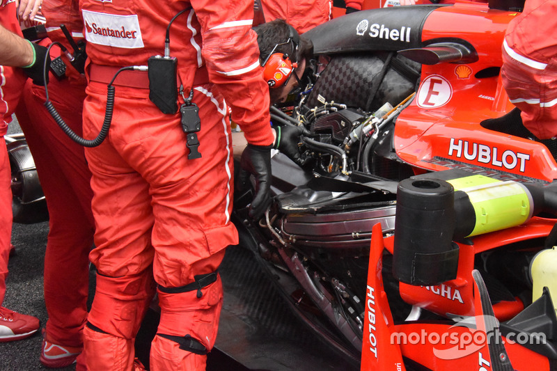 The engine of Kimi Raikkonen, Ferrari SF70H