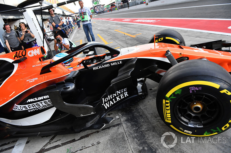 Fernando Alonso, McLaren MCL32, halo